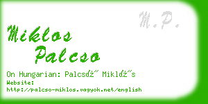miklos palcso business card